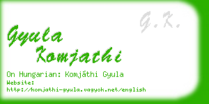 gyula komjathi business card